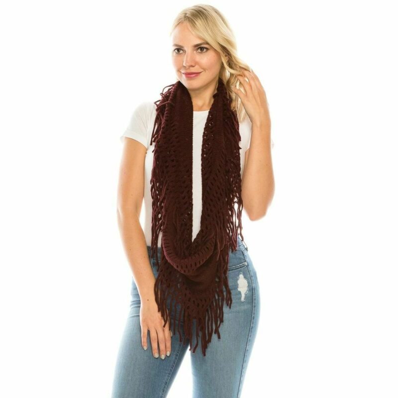 FashionFantasia Scarves ScarfWrap Infinity SC00037 Burgundy 03