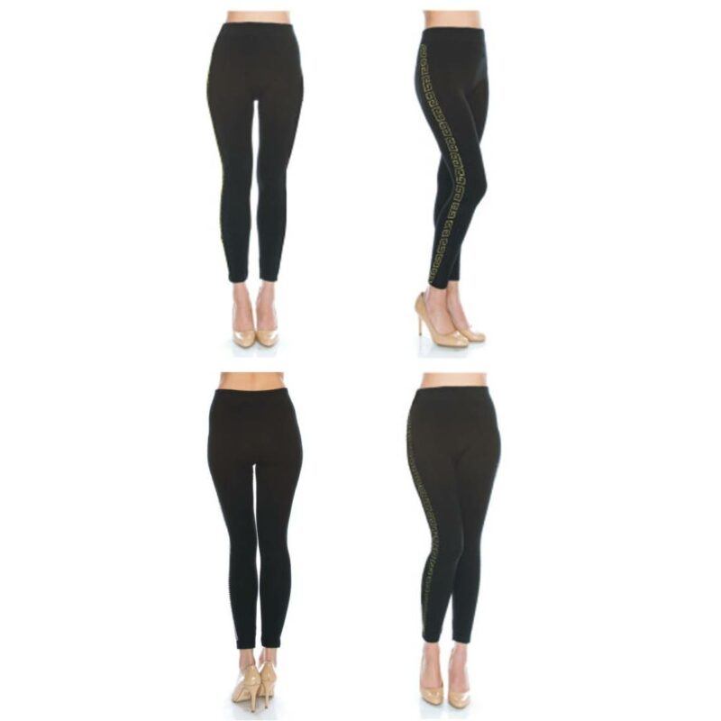 FashionFantasia Wholesale Clothing Bottoms Leggings BT00022 Black Gold