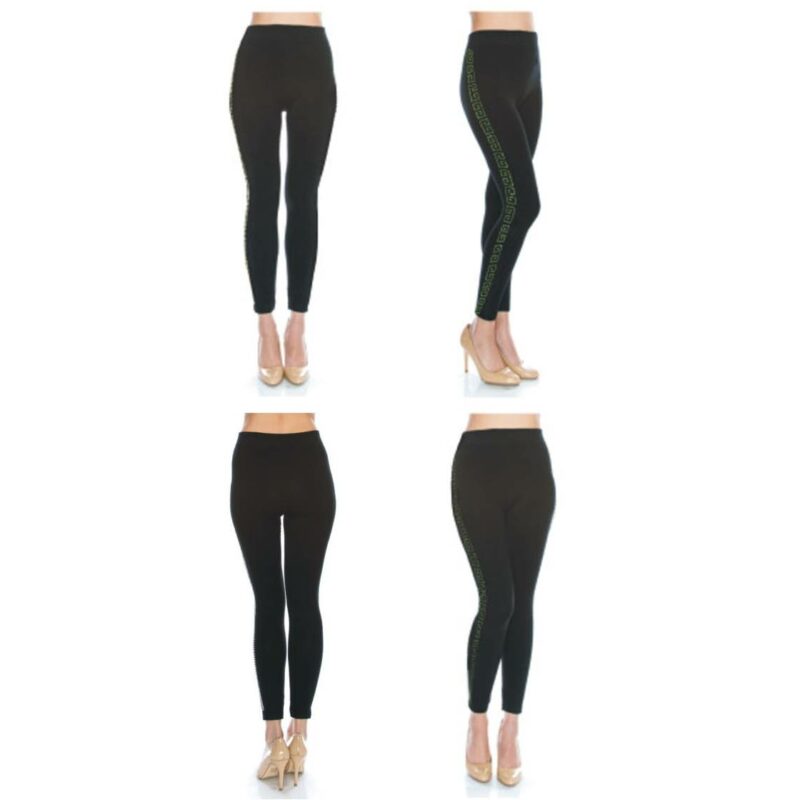 FashionFantasia Wholesale Clothing Bottoms Leggings BT00022 Black Green