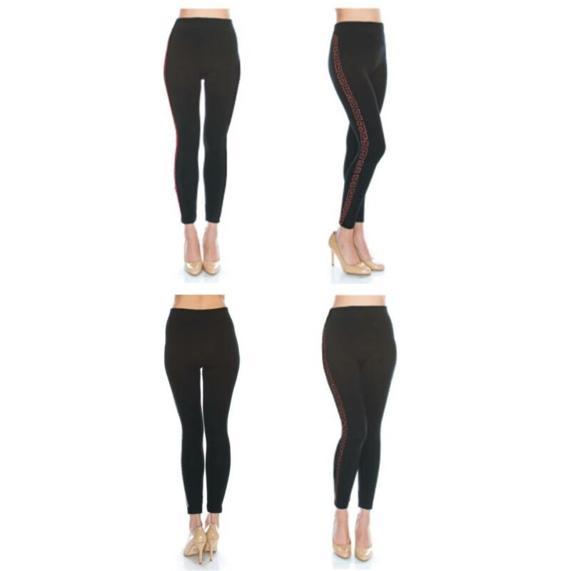 FashionFantasia Wholesale Clothing Bottoms Leggings BT00022 Black red