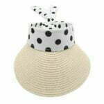 HT1174 Wide Brim Straw Sun visor UV Protection Dot HAT