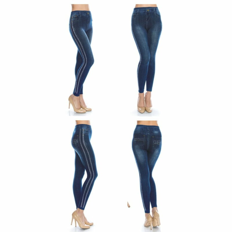 FashionFantasia Wholesale Clothing Bottoms Leggings BT00001 Denim Silver
