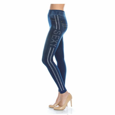 FashionFantasia Wholesale Clothing Bottoms Leggings BT00003 Denim Silver 02