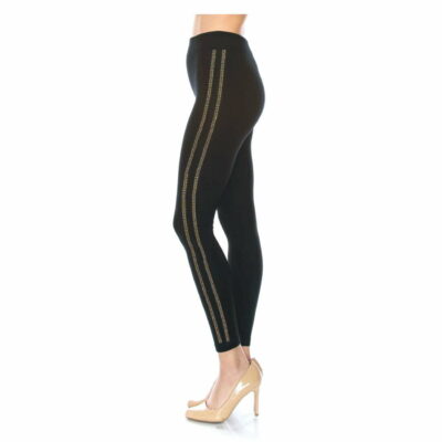 FashionFantasia Wholesale Clothing Bottoms Leggings BT00010 Black Gold 02