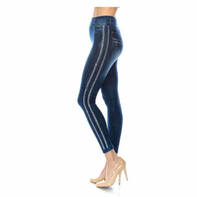 FashionFantasia Wholesale Clothing Bottoms Leggings BT00010 Denim Silver 02