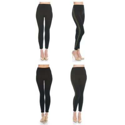 FashionFantasia Wholesale Clothing Bottoms Leggings BT00022 Black Gold