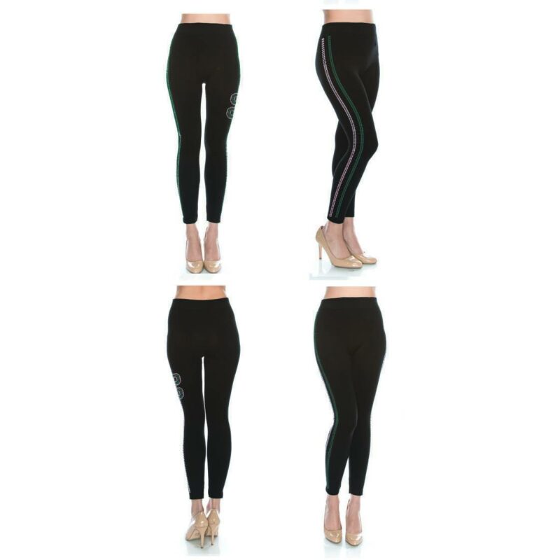 FashionFantasia Wholesale Clothing Bottoms Leggings BT00031 Black Green Pink 02