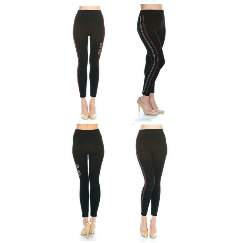 FashionFantasia Wholesale Clothing Bottoms Leggings BT00032 Black Silver red 02