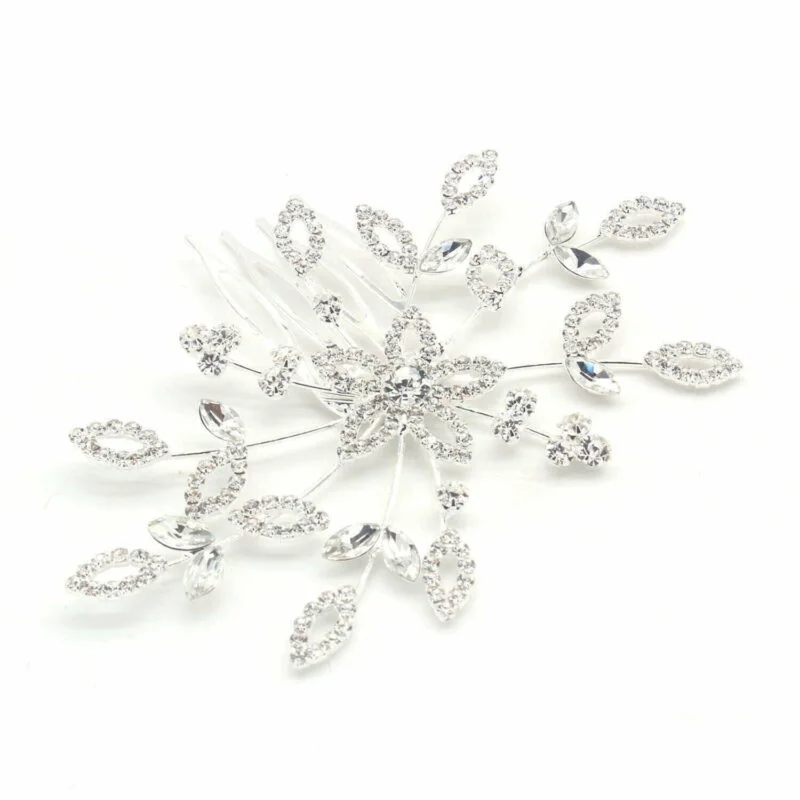 FashionFantasia Wholesale Head Pieces Head Hair Hair Combs HM300119 HP00621 Silver Clear 1