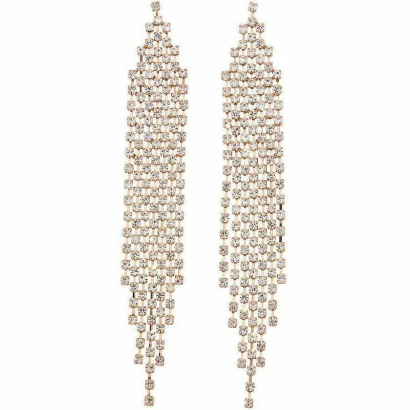 FashionFantasia Wholesale Jewelry Earrings Dangling Chandelier EC72 10489 ER00239 Rosegold Clear op