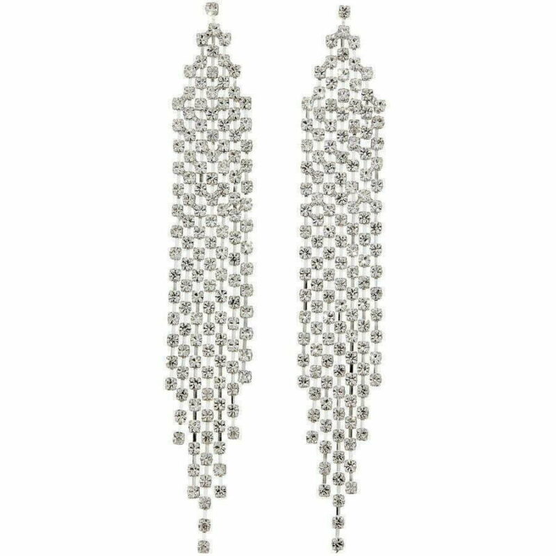 FashionFantasia Wholesale Jewelry Earrings Dangling Chandelier EC72 10489 ER00239 Silver Clear op