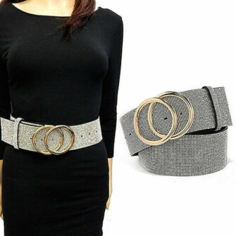 Link Shape Rhinestone Belt