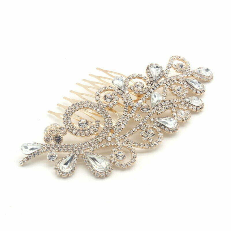 FashionFantasia Wholesale Head Pieces Head Hair Hair Combs HM300112 HP00615 Gold Clear