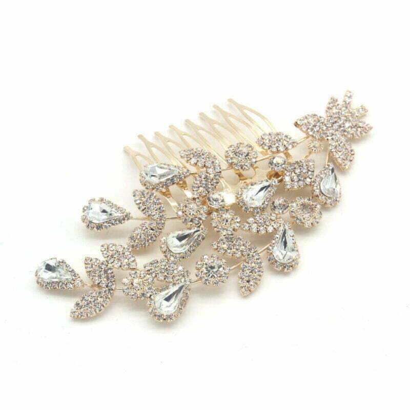FashionFantasia Wholesale Head Pieces Head Hair Hair Combs HM300117 HP00619 Gold Clear 1