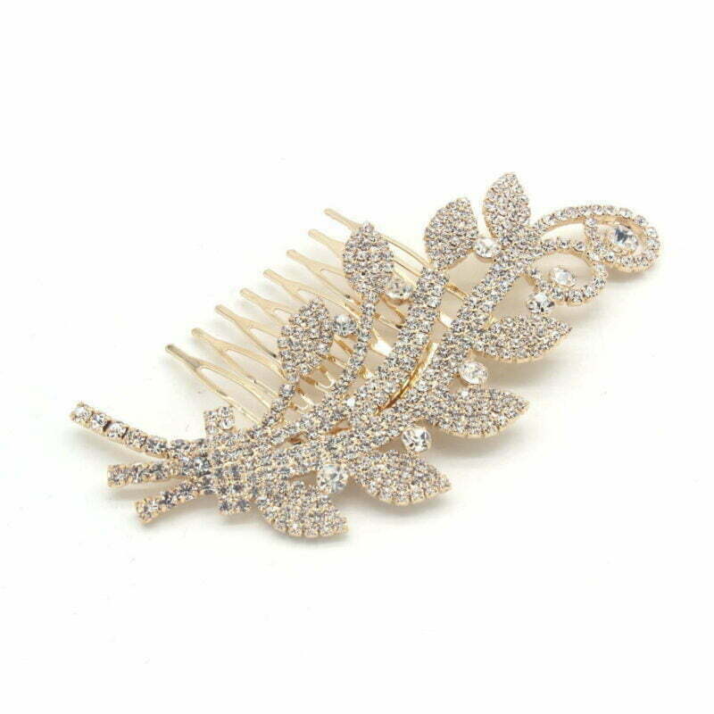 FashionFantasia Wholesale Head Pieces Head Hair Hair Combs HM300118 HP00620 Gold Clear
