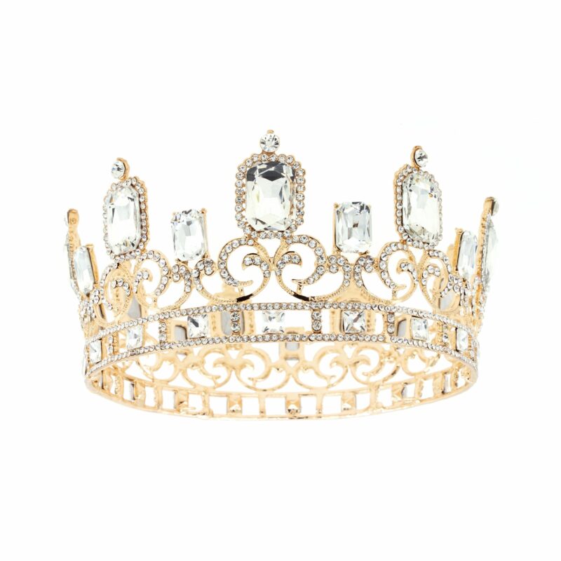 FashionFantasia Wholesale Head Pieces TiaraandCrown Crown TR330159 HP00060 Gold Clear