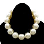 YS2591GDCRM__2 25MM Bold Faux Metal or Pearls Collar Set
