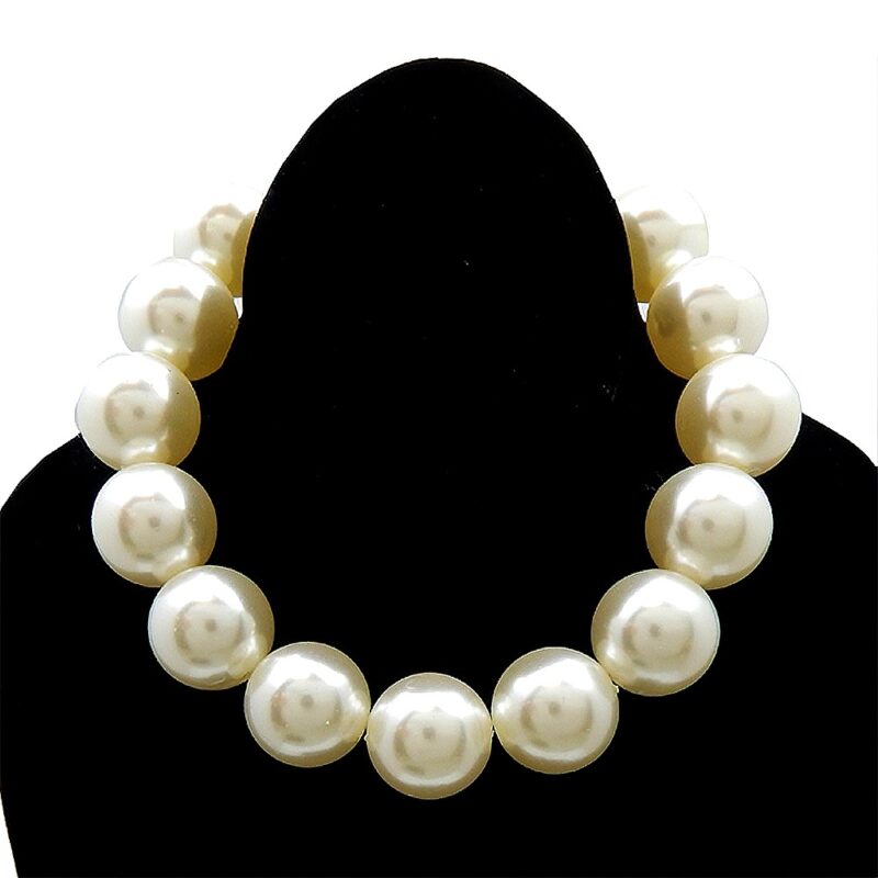 25MM Bold Faux Metal or Pearls Collar Set