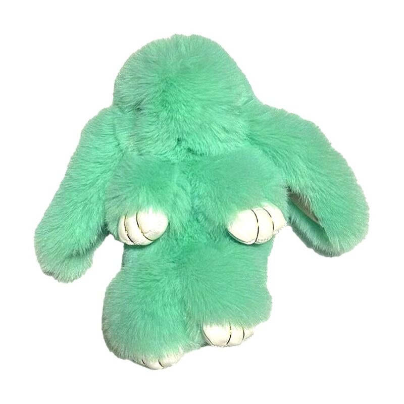 mint Cute Plush Bunny Keychain Women Fur Angel Rabbit Key Ring Plush Dolls Toy Girls Bag Car 16.jpg