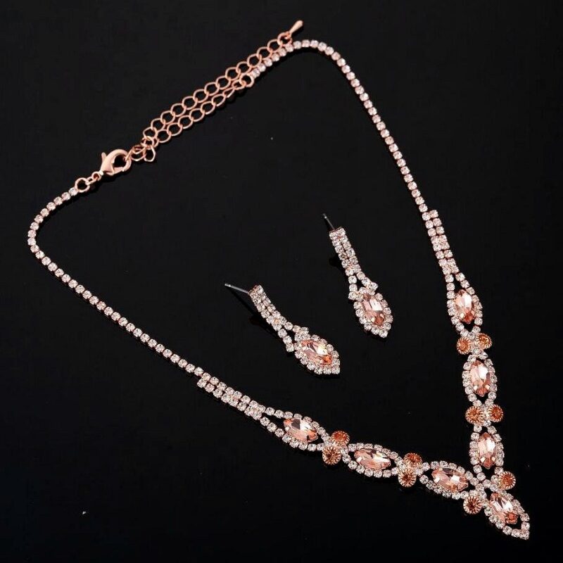 Marquiese Circle Rhinestone Necklace Set