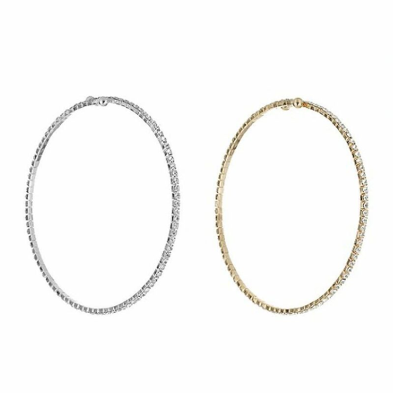 12pk Gold Silver Spring Stretch Choker Nekclace