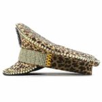 HT-06922 Red Leopard Gleaming Sparking Crystal Sailor Captain Hat