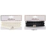 ABR1297-transformed 12 PK Cross Connect Faux Pearls Stretch Bracelet