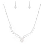 NR36-22329CZCLSV-transformed-(1) Shimmering Vintage V Shape CZ Necklace Set