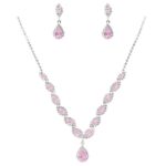 Teardrop Marquise Dangle CZ Necklace Earrings Set