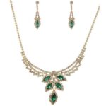 NR79-22201CLEMGD Grape Vine Rhinestone Necklace Set