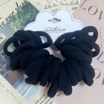 AHR1827-transformed-(1) 12 PK Black Gray Hair Scrunch Tie Band Small