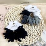 AHR1827-transformed 12 PK Black Gray Hair Scrunch Tie Band Small
