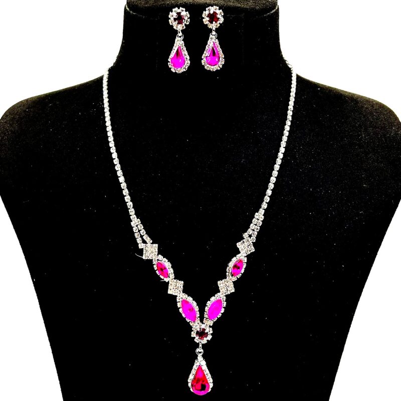 Modern Marquise Oval Rhinestone Necklace Set