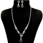 SR-0841-1J Modern Marquise Oval Rhinestone Necklace Set