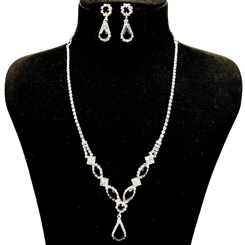 Modern Marquise Oval Rhinestone Necklace Set
