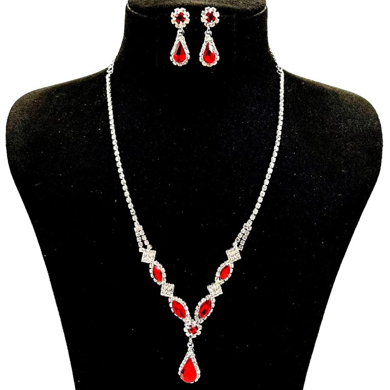 Modern Marquise Oval Rhinestone Necklace Set