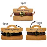 12pk Anchor Faux Leather Thread Bracelet