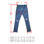 Denim Jean Size Chart Bling Chip Rhinestone Attached Purple Denim Pants