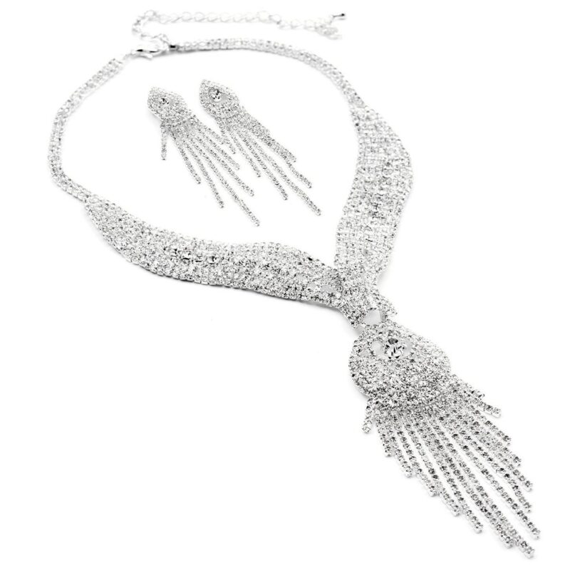 7 Strands Scarf Tie Tassel Drop Necklace Set