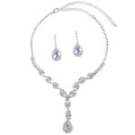 48021-101B Crystal Eye lightning Teardrop Necklace Set