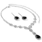 48021-102CO Crystal Eye lightning Teardrop Necklace Set