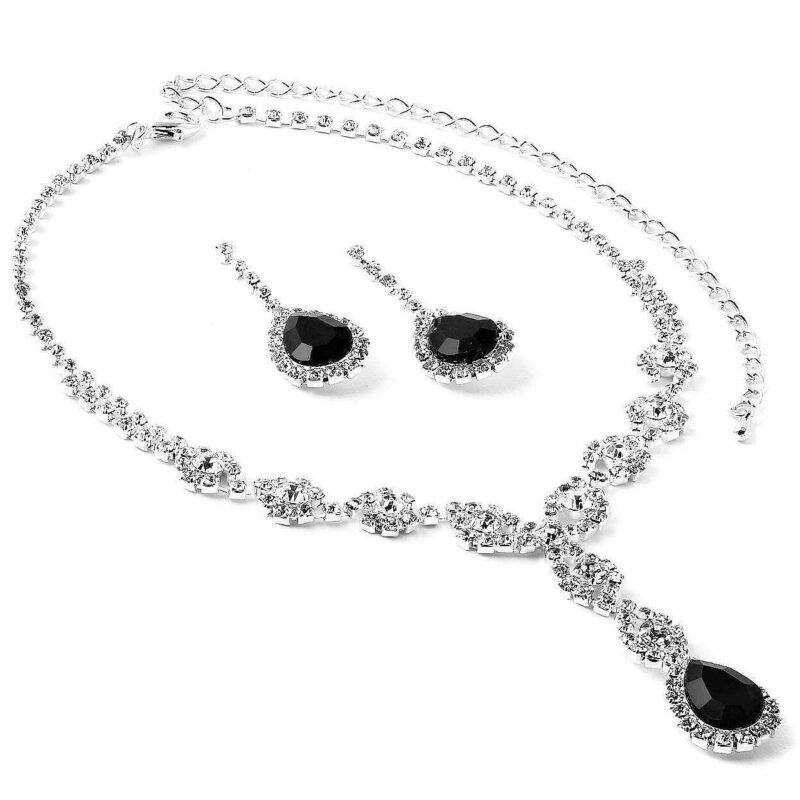 Crystal Eye lightning Teardrop Necklace Set