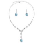 48021-107 Crystal Eye lightning Teardrop Necklace Set