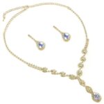 48021-201 Crystal Eye lightning Teardrop Necklace Set
