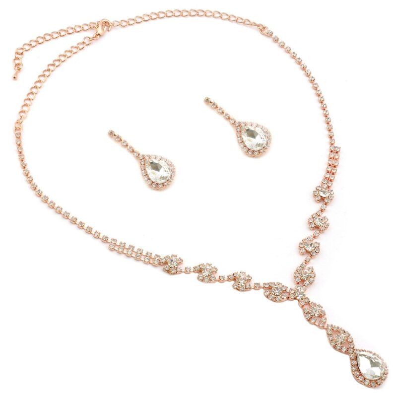 Crystal Eye lightning Teardrop Necklace Set