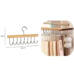 MJ-8002-02 Eight Fish Hooks Organize Wood Hanger