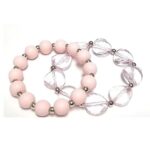 12pk Pastel Color Double Beads Stretch Bracelet