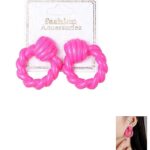 12pk Twisted Circle Summer Color Fashion Earrings