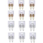 12pk Baroque Theme Chain Dangle Earrings