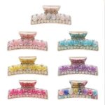 12pk Rectangle Stone Hair Jaw Claw Clip